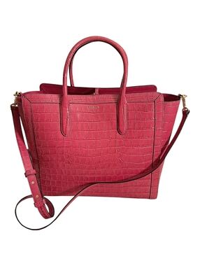 Lauren Ralph Lauren Embossed Leather Large Tyler Tote